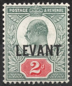 SGL4a Sn:#18 1905 2d Turchia Uffici Postali Britannici Re Edoardo VII, MH - Foto 1 di 2
