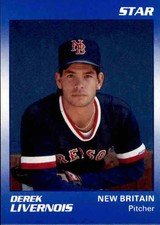 1990 New Britain Red Sox Star #8 Derek Livernois Longwood Florida FL Card