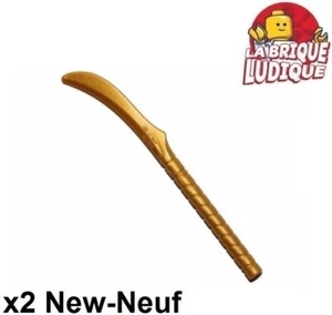 Lego 2X Minifig Arma Weapon Spada Elven Warrior Blade O Perla Oro 11156 - Picture 1 of 1