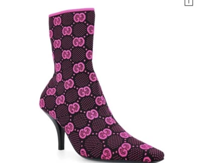 $1,250 GUCCI Mujer Negro/Rosa GG Tejido Botines 718378 Talla 10.5 40.5 Foto 1 de 4
