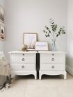 *SPRAY PAINTED* White Stag Minstrel Bedside Tables / cabinets / drawers