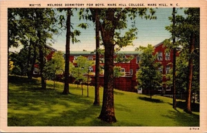 Postcard NC Mars Hill Melrose Dormitory For Boys North Carolina  - Picture 1 of 2