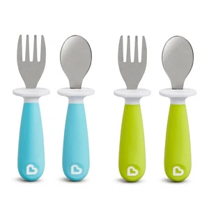 Munchkin® Raise™ Kleinkind Gabel und Löffel Utensilien Set, Rest hält Spitze vom Tisch, - Bild 1 von 7