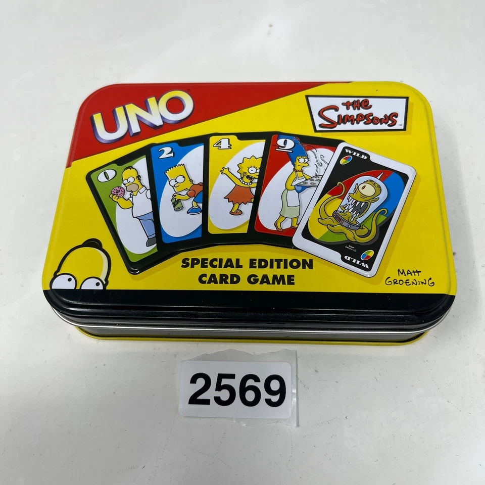 The Simpsons UNO Card Game Special Edition Tin - Mattel 2003 COMPLETE - Image 1 of 4