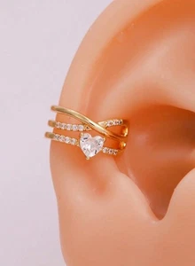 Heart crystal ear cuff - Picture 1 of 4