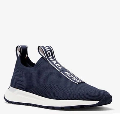Michael Kors Bodie Slip On Sneaker Stretch Knit Navy Blue Size 7.5 New $225 - Image 1 of 4