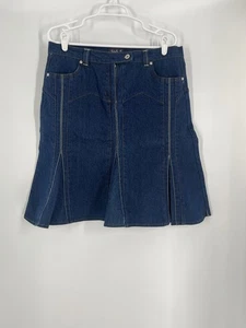 NATHALIE B women's blue denim skirt size XL (18/20) A line Y2K western boho midi - Picture 1 of 10