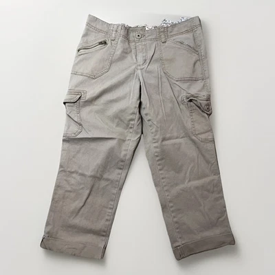 Faded Glory Bareback Cargo Cuffed Womens 10 Tan Capris 32x21 - Image 1 of 4