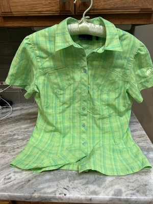 Mammut 衬衫女式小号格子纽扣远足自然户外旅行 — 第 1/4 张图片