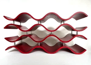 BALI WEINREGAL -- 12 FLASCHEN -- PURPURROT -- THAILAND 20-3/4" x 10-1/2" x 7-1/4" gebraucht - Bild 1 von 11