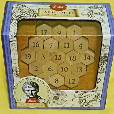Brain Teaser Aristotle's Number Puzzle GREAT MINDS Classic Wooden Puzzle - Image 1 of 4