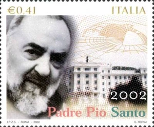 Francobollo ITALIA 2002 - PADRE PIO SANTO - € 0,41 - NUOVO - Foto 1 di 1