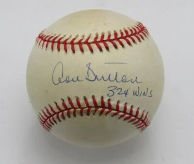 Don Sutton HOF Autographed/Inscribed 324 Wins OAL Baseball Angels PSA/DNA 191683 - Image 1 of 2