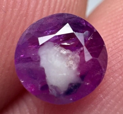 1 Carat Beautiful Natural Transparent Pink Ruby Cut Gemstone Combined w/ Calcite - Image 1 of 4