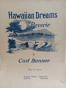 Partituras Hawaiian Dreams Reverie 1917 Carl Bonner Beach Surfers Palm Beach - Imagen 1 de 5