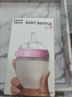 Comotomo Natural Feel Baby Bottle Pink 5 oz Free S/H - Image 1 of 3