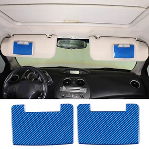 For Mitsubishi ECLIPSE 2006-11 Blue Carbon Fiber Sun Visor Mirror Panel Kit Trim - Picture 1 of 11