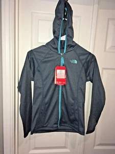 The North Face Girls Tech Glacier Full Zip Hoodie Medium (10/12) Grey and Teal - Picture 1 of 5