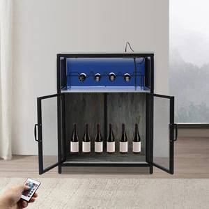 Wine Rack Bar Drink Bottle Storage Shelves Glass Holder Free Standing Wooden - Picture 1 of 22