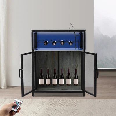 Wine Rack Bar Drink Bottle Storage Shelves Glass Holder Free Standing Wooden - Image 1 of 4
