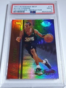 1997 Bowman's Best Allen Iverson #T9 REFRACTOR Techniques - PSA 9 (POP 25) - Picture 1 of 2