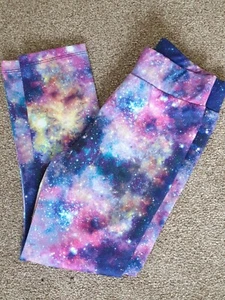 NEXT. Girls Leggings. Graffiti, starry night design. Red, blue. Age 6. - Picture 1 of 3