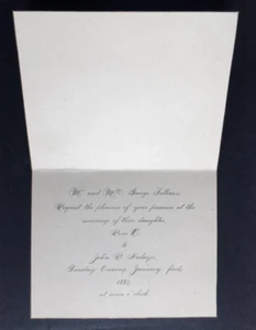 Invito di nozze Mr Mrs Sellers Rosie John R Hulsizer 1884 - Foto 1 di 5