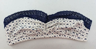 Bralette Victoria's Secret para mujer L blanco azul logotipo de cachorro bandeau sin forro Foto 1 de 4