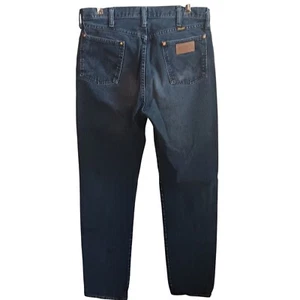 Vintage Men's Wrangler Black Denim Cowboy Rocker Jeans 34x38 Tall Boy Faded USA - Picture 1 of 6