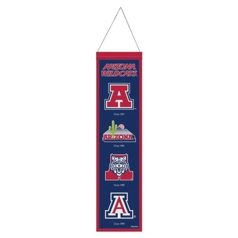 Arizona Wildcats NCAA Heritage Banner Embroidered Wool 8" X 32" Cover