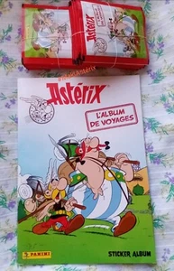 LOT ASTÉRIX L'ALBUM DE VOYAGES - UN ALBUM VIDE ET 50 POCHETTES STICKERS PANINI - Photo 1/1