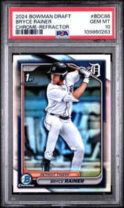 BRYCE RAINER 2024 BOWMAN DRAFT #BDC86 PRIMER REFRACTOR CROMADO BOWMAN PSA 10 - Imagen 1 de 2