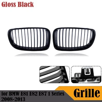 Front Kidney Grilles Grills For BMW E81/E82/E87/E88 120i 125i 128i 135i 2007-13 - Image 1 of 4