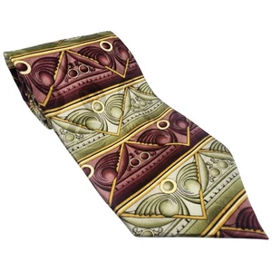 Grateful Dead Tie Mens Silk Ashbury Second Set 710 Geometric Pattern Made in USA - Picture 1 of 9