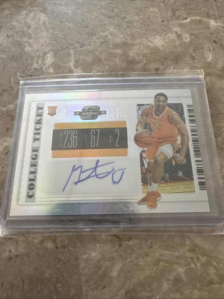 2019 Panini Contenders Optic Grant Williams Rare Card  Auto RC Orange Jersey - Image 1 of 2