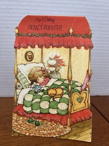 Vintage American Greetings Forget Me Not Christmas Card 1980 Granddaughter - Picture 1 of 7