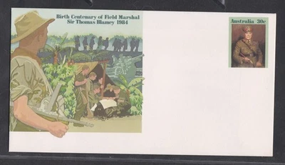 SOBRE ESTACIONARIO POSTAL AUSTRALIANA 1984 100º NACIMIENTO SIR THOMAS LAMEY + CACHÉ Foto 1 de 2