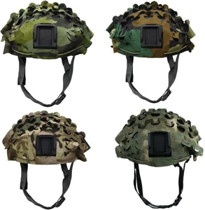 4Pcs Military Helmet Mesh Scrim Cover -Camo Tactical Gear for Hunting & Shooting - Picture 1 of 7