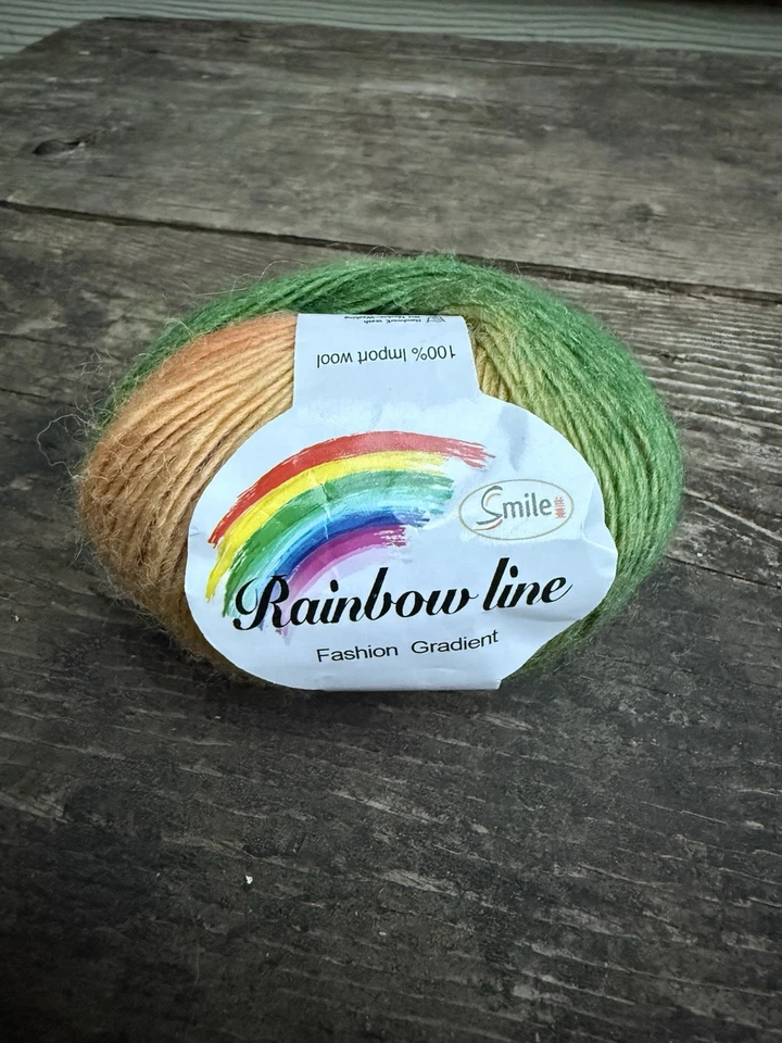 Rainbow Line Gradiente 100% Lana 50g/180m Col: 01 Lote:108 Verde Melón Púrpura Azul Foto 1 de 4