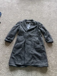 Vintage AMERICAN MALE Coat Mens 42 Gray Double Breast Wool Overcoat Made In USA - Picture 1 of 5