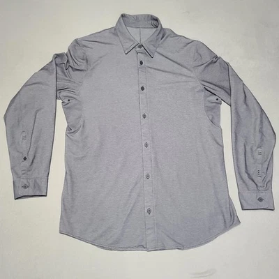Lululemon Mens Large Button Down Shirt Gray Long Sleeve Stretch Casual Perform - Image 1 of 4