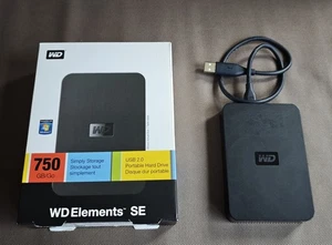 WD Elements 750 GB SE Portable HDD Western Digital External Hard Drive - Afbeelding 1 van 3