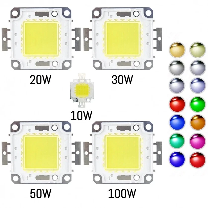 CHIP LED 10W/20W/30W/50W/100W VARI COLORI RICAMBIO FARO A LED - Immagine 1 di 1