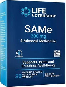 Life Extension SAMe S-adenosyl-methionine 200mg 30 Tablets - Expiry Dec 2026 - Picture 1 of 6