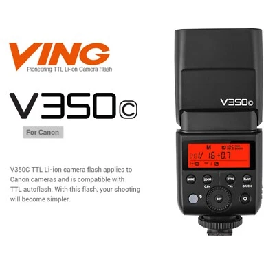 Godox V350C TTL Li-ion Camera Flash 2.4G Wireless Transmission For Canon - Image 1 of 4