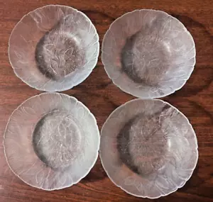 4 Arcoroc Canterbury Clear Glass Bowls W/ Scalloped Edge - Picture 1 of 4