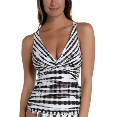 La Blanca Women's Java Twisted Bamboo Tummy Control Tankini Swim Top Size 8 - Image 1 of 4