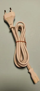 Euro-Netzkabel gerade TV CEE7/16 Stecker IEC 320-C7 Doppelnutkabel - Bild 1 von 1