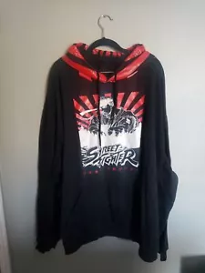 Capcom Street Fighter hoodie hooded sweatshirt 4XL black red - Picture 1 of 8