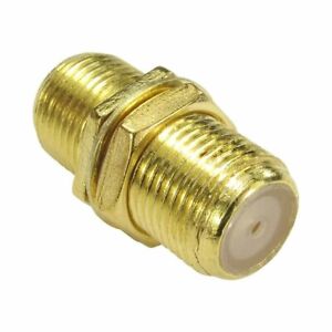 Coaxial Cable Connector, F-Type Gold Plated Adapter Female to Female for TV